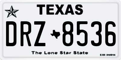 TX license plate DRZ8536