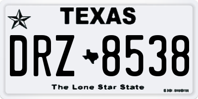 TX license plate DRZ8538