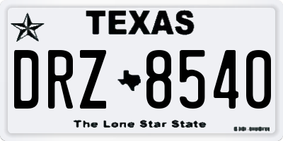 TX license plate DRZ8540