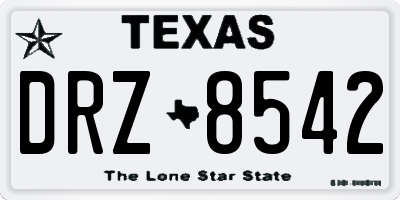 TX license plate DRZ8542