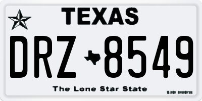 TX license plate DRZ8549