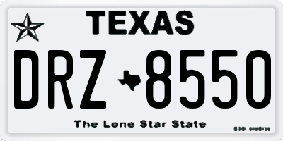 TX license plate DRZ8550