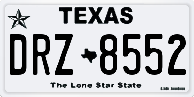TX license plate DRZ8552