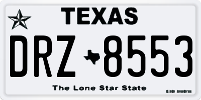 TX license plate DRZ8553