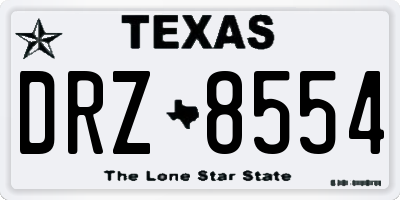 TX license plate DRZ8554