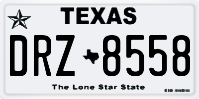 TX license plate DRZ8558