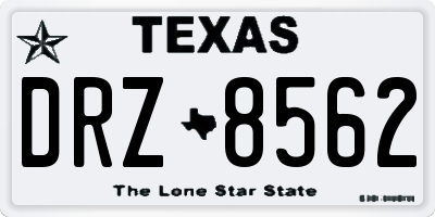 TX license plate DRZ8562