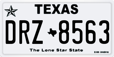 TX license plate DRZ8563