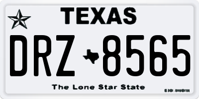 TX license plate DRZ8565