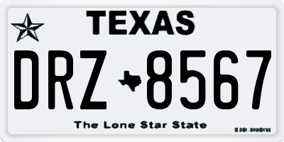 TX license plate DRZ8567