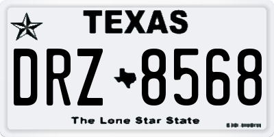 TX license plate DRZ8568