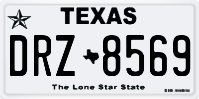 TX license plate DRZ8569