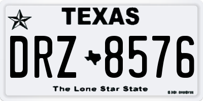 TX license plate DRZ8576
