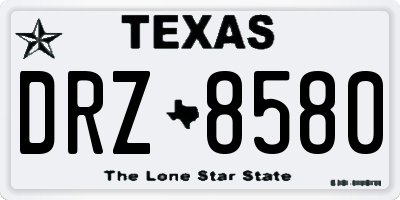 TX license plate DRZ8580