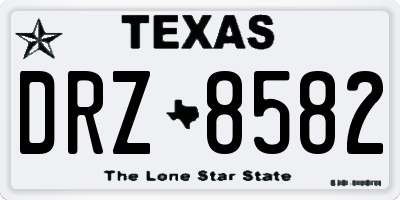 TX license plate DRZ8582