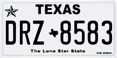 TX license plate DRZ8583