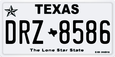 TX license plate DRZ8586