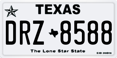 TX license plate DRZ8588