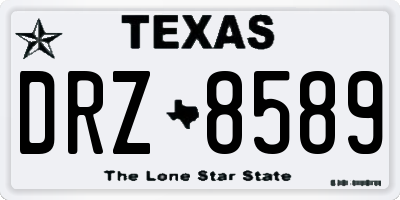 TX license plate DRZ8589