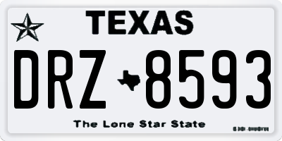 TX license plate DRZ8593