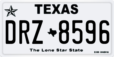 TX license plate DRZ8596