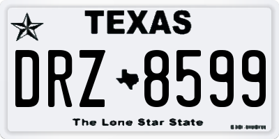 TX license plate DRZ8599