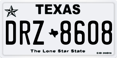 TX license plate DRZ8608