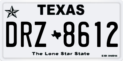 TX license plate DRZ8612
