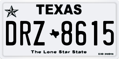 TX license plate DRZ8615