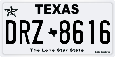 TX license plate DRZ8616