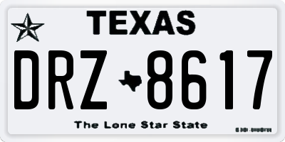 TX license plate DRZ8617