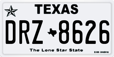 TX license plate DRZ8626