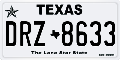 TX license plate DRZ8633