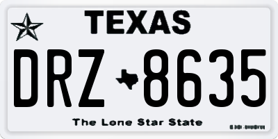 TX license plate DRZ8635