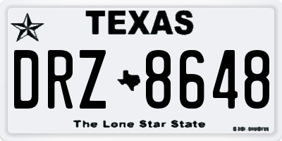 TX license plate DRZ8648