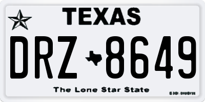 TX license plate DRZ8649