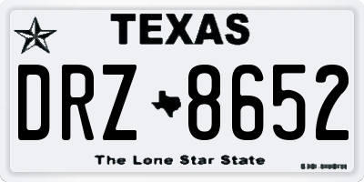 TX license plate DRZ8652