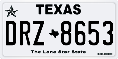 TX license plate DRZ8653