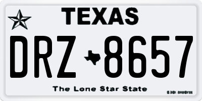 TX license plate DRZ8657