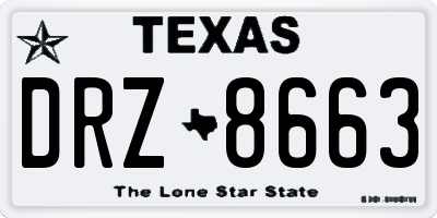 TX license plate DRZ8663