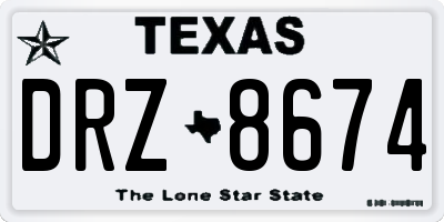 TX license plate DRZ8674
