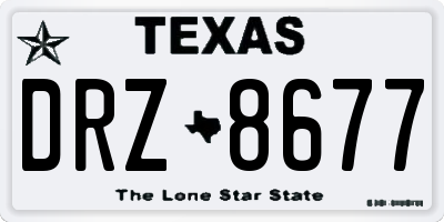 TX license plate DRZ8677