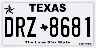 TX license plate DRZ8681