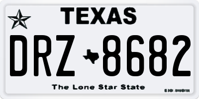 TX license plate DRZ8682