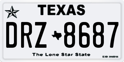 TX license plate DRZ8687