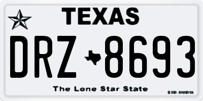 TX license plate DRZ8693