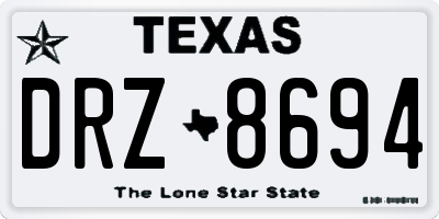 TX license plate DRZ8694