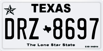 TX license plate DRZ8697