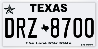 TX license plate DRZ8700