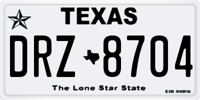 TX license plate DRZ8704
